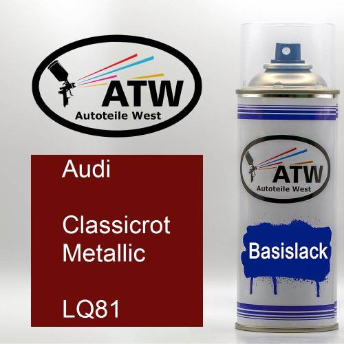 Audi, Classicrot Metallic, LQ81: 400ml Sprühdose, von ATW Autoteile West.